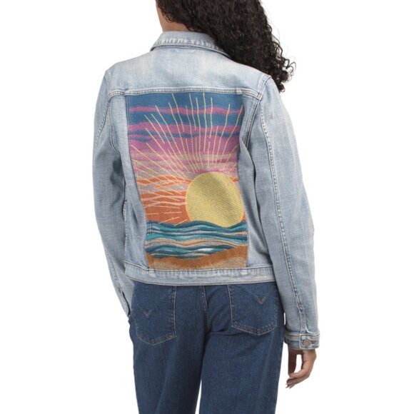 DRIFTWOOD JEANS Medium Wash Trucker X Summer Solstice Jean Jacket - Picture 2 of 2